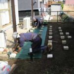 施工中（2） 束石