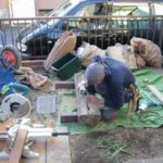 施工中（5） 枕木立水栓