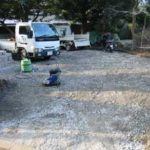 施工中(8) 車庫砕石敷き