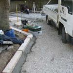 施工中(9) 御影縁石