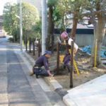 施工中(16) 竹垣