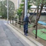 施工中(17) 竹垣