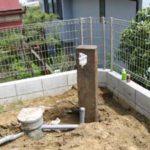 施工中（2） 枕木立水栓