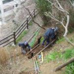 施工中（1） 法面土留め