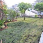 施工中（11） 芝貼り