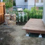 施工中（10） ウッドデッキ、バーべキュー炉