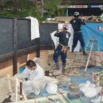 施工中(2) 石積み