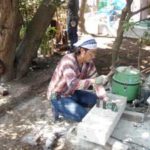 施工中（3） 板矢で加工しています