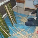 施工中（4） 竹の下ごしらえ