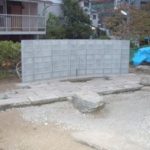 施工中（8） 壁泉　基礎ブロック