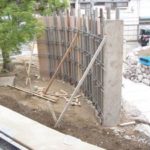 施工中（10） 中庭 版築型枠