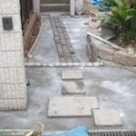 施工中（4） アプローチコンクリート下地