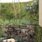 施工後(11) アーチを抜けると奥には、味のある石積みがあり出口からみえる紅葉の枝が奥へと誘います。