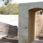 施工前(4) 西武ドームの近くに仲間から土地を借り、同じ大きさで仮組みしています。