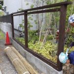 施工中（2） 竹垣のフレーム