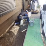 施工中（12） 大谷石アプローチ