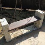 施工後（5）大谷石のベンチ