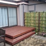 施工後（2）ウッドデッキと竹垣