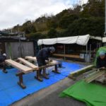 施工中（1）柱の加工