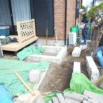 施工中（13）大谷石アプローチ
