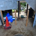 施工中（20）四つ目垣 柱