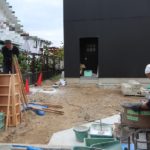 施工中(17)オリジナル版築門柱