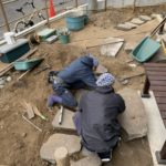 施工中（5）飛び石打ち