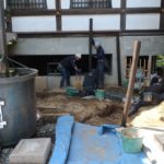 施工中（3）柱　生け込み