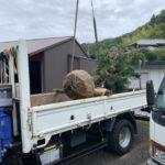 施工中（12）北山台杉　積み込みのため京都へ